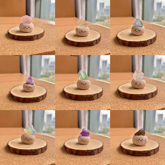 All Cute Crystal Minis Ornaments– Handmade Cute Stone Man with Natural Fluorite, Healing Decor, Gift decorations