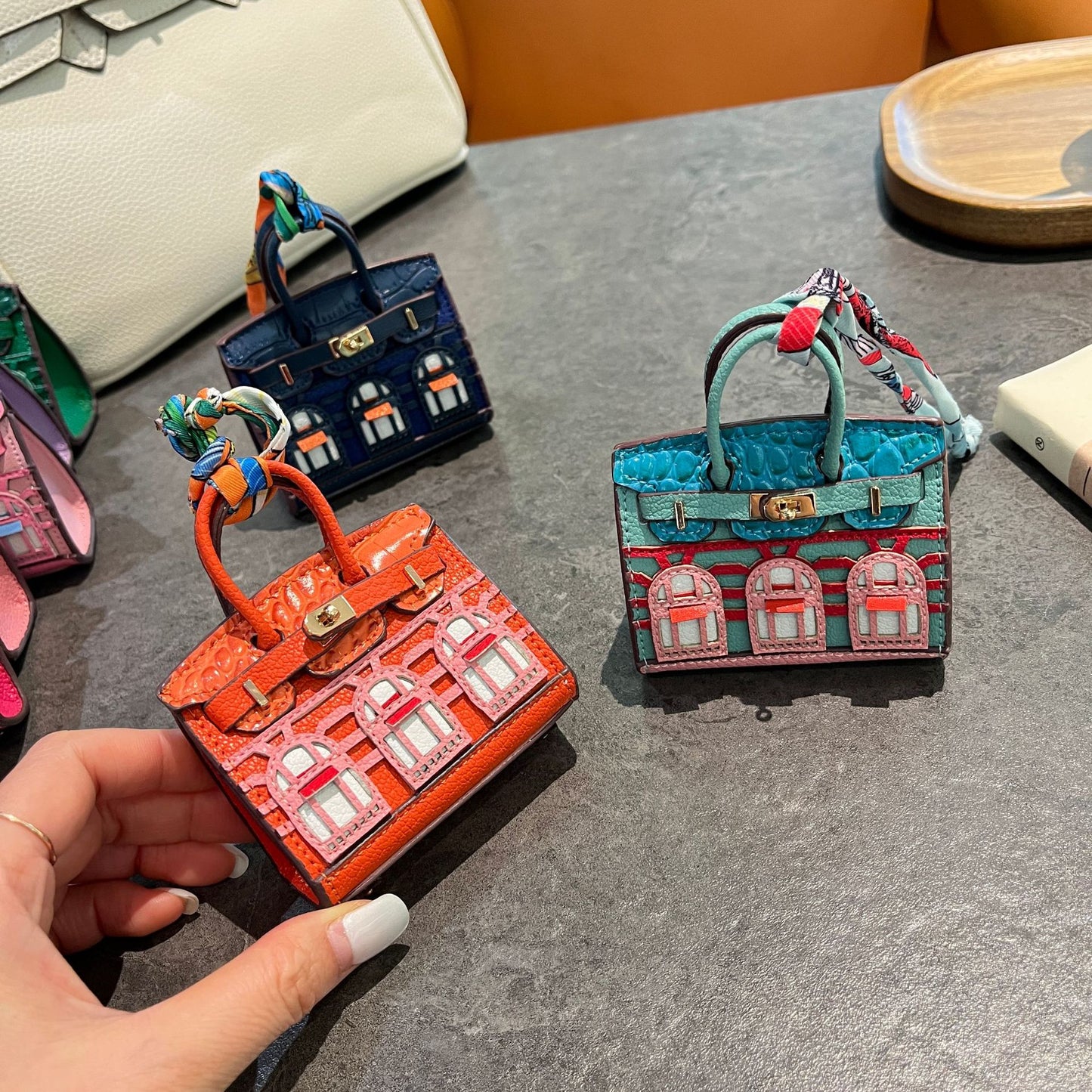 Luxury Mini Handbag Collection -Inspired Design and Scarf Accent with Gift Packaging