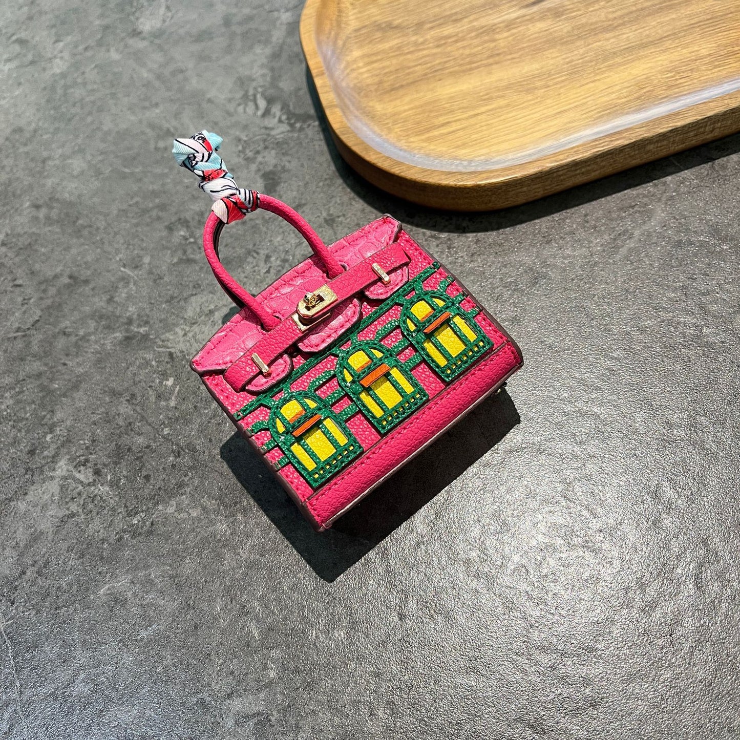 Luxury Mini Handbag Collection -Mini House Shape Small Handbag Keychain With Strap, Multi-Function Pouch For Bluetooth Earphone, Coin, Daily Essentials.